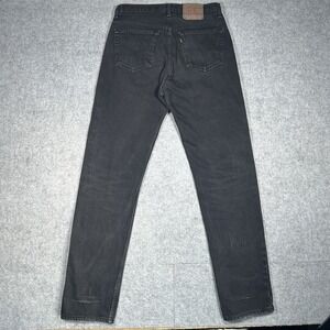 Vintage Levis 501 Denim Jeans‎ Men's Size 30x34  Black Made In USA Button Fly